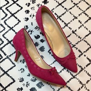 Kelly & Katie Pink Suede Heels with Pointed Toe - US Size 7.5